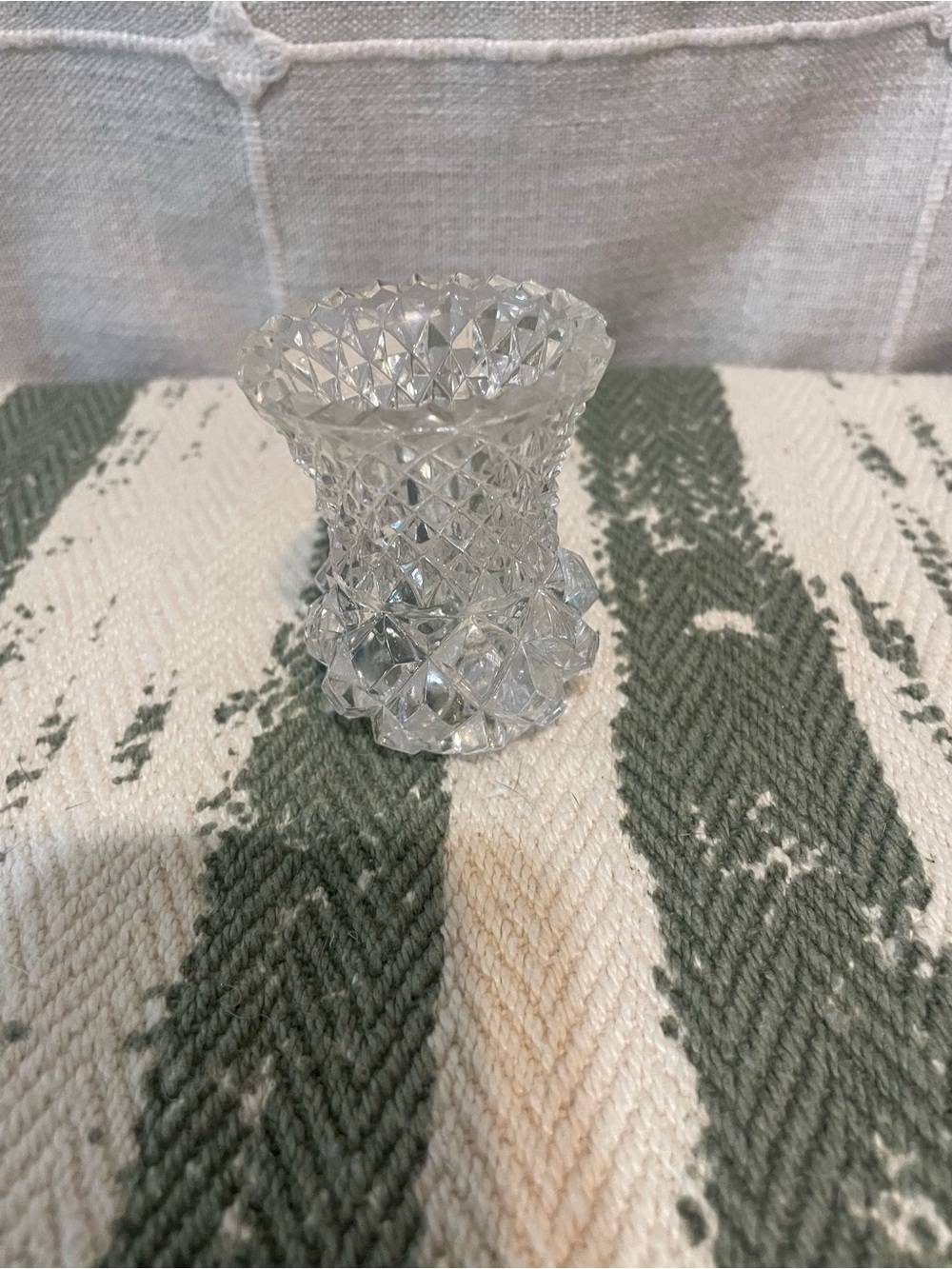 Vintage cut crystal toothpick holder.